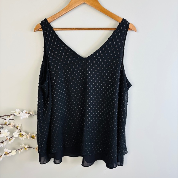 Lane Bryant Clip Dot Double Layer Swing Tank Size 16 - Picture 2 of 3